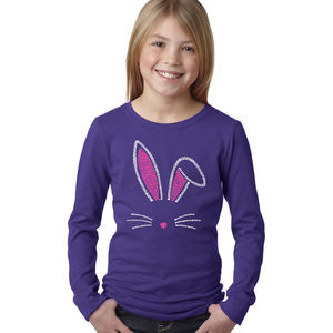 Girl's Word Art Long Sleeve - Bunny Ears